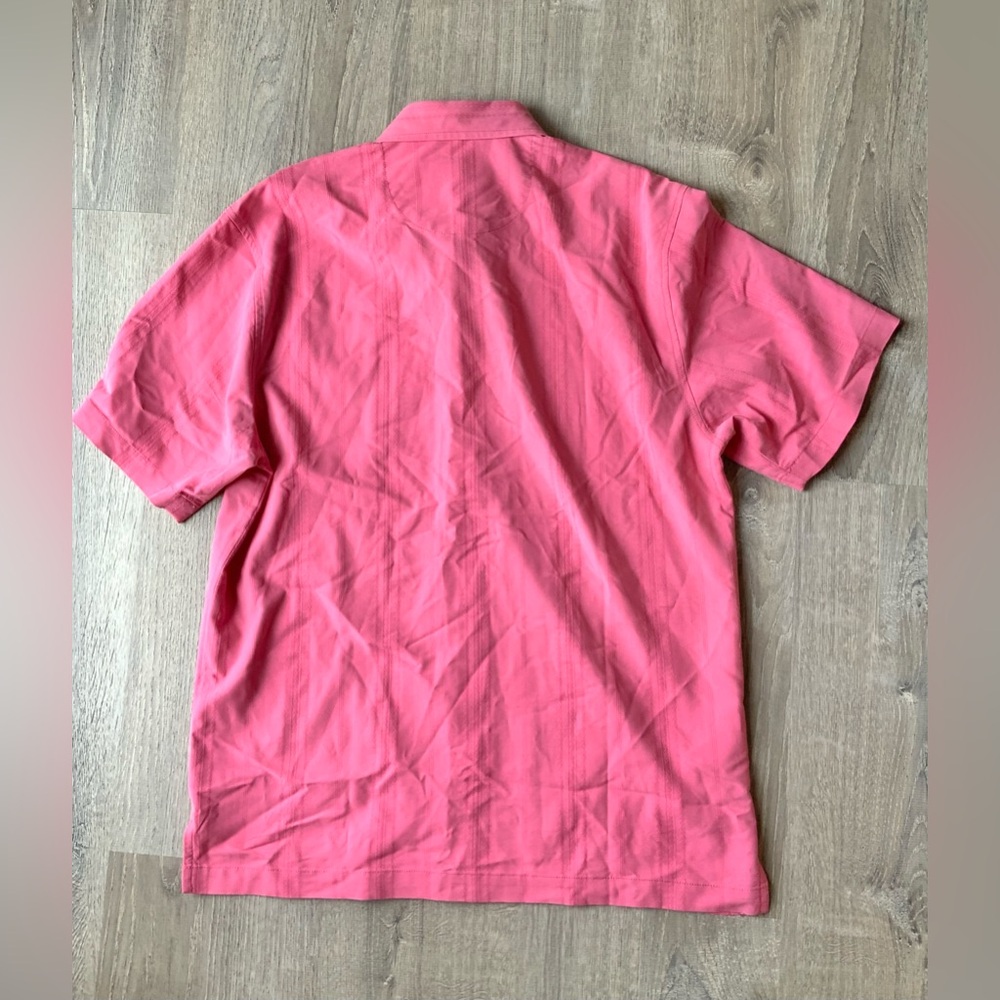 Tommy Bahama Coral Pink Short Sleeve Button-Down Shirt - Picture 2 of 15